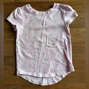 🌼5/$10🌼Cat & Jack lavender Tee with Green and white floral 4t